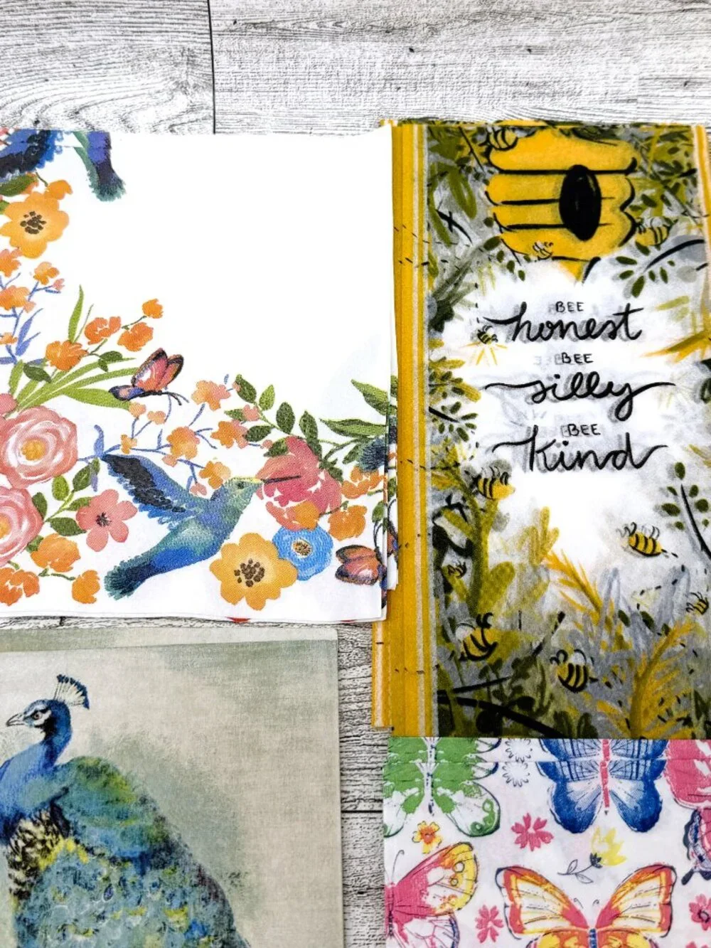 38 Napkins for Crafts/Decoupage - Birds, Bees, & Butterfly Theme-19 Napkins (x2)